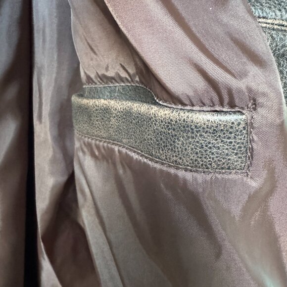 VTG Saxon Premium Leather Red Robin Burgers Aviator Jacket in Men's XXL - Picture 13 of 15